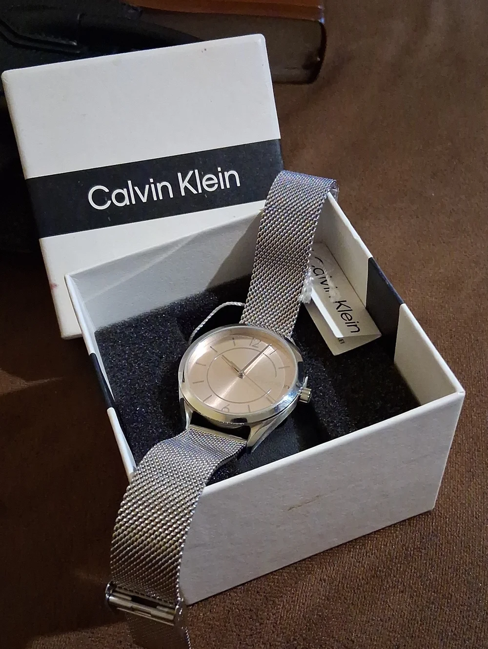 Calvin Klein Men’s Silver Mesh Bracelet Watch - Silver Dial